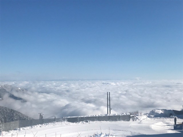 冬のびわ湖バレイの朝